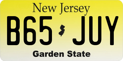 NJ license plate B65JUY