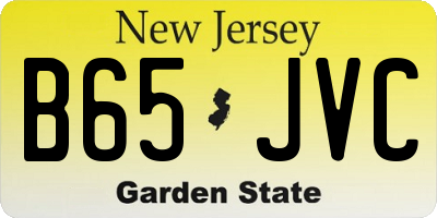NJ license plate B65JVC