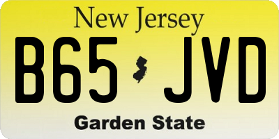 NJ license plate B65JVD