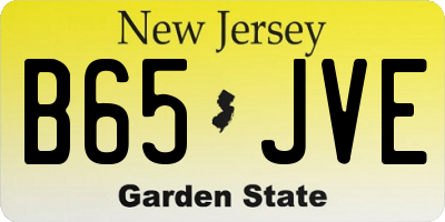NJ license plate B65JVE