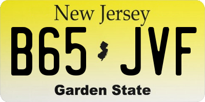 NJ license plate B65JVF