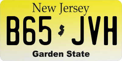 NJ license plate B65JVH