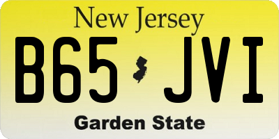 NJ license plate B65JVI