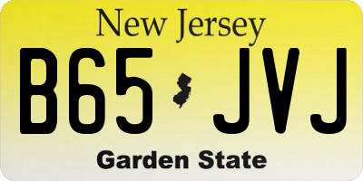 NJ license plate B65JVJ