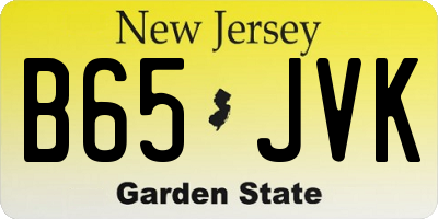 NJ license plate B65JVK