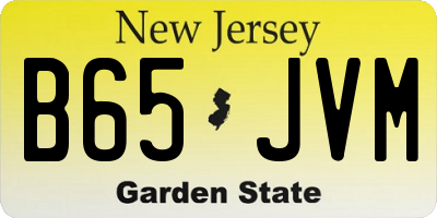 NJ license plate B65JVM