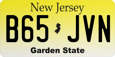 NJ license plate B65JVN