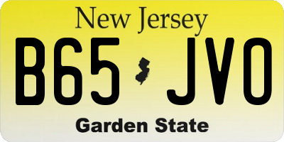 NJ license plate B65JVO