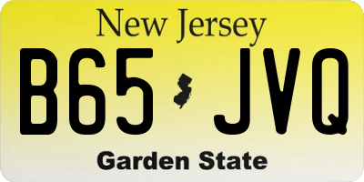 NJ license plate B65JVQ