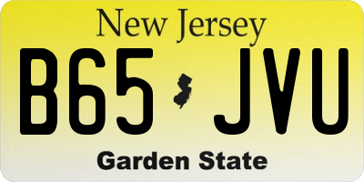 NJ license plate B65JVU