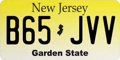 NJ license plate B65JVV