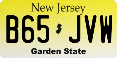 NJ license plate B65JVW