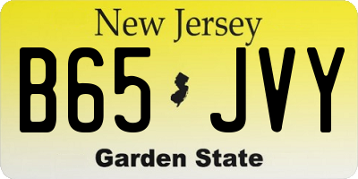 NJ license plate B65JVY