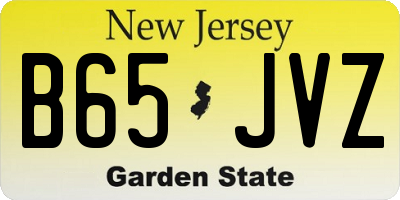 NJ license plate B65JVZ