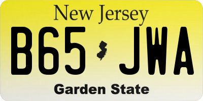 NJ license plate B65JWA