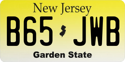NJ license plate B65JWB