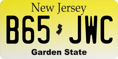 NJ license plate B65JWC