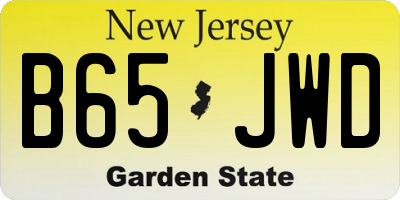 NJ license plate B65JWD