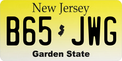 NJ license plate B65JWG