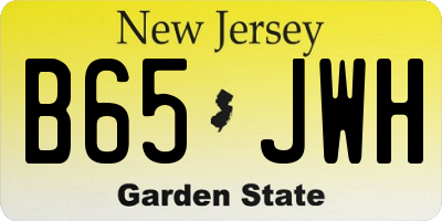 NJ license plate B65JWH