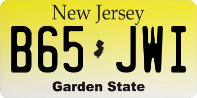 NJ license plate B65JWI