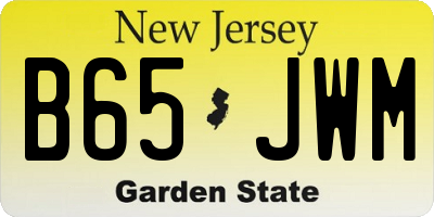 NJ license plate B65JWM
