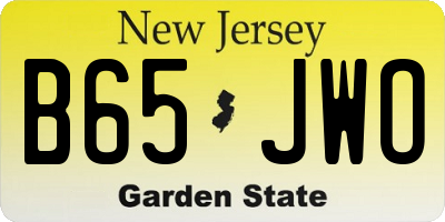 NJ license plate B65JWO