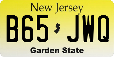 NJ license plate B65JWQ