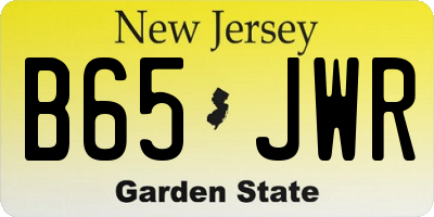 NJ license plate B65JWR