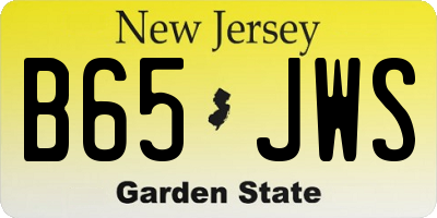 NJ license plate B65JWS