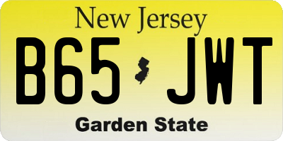 NJ license plate B65JWT