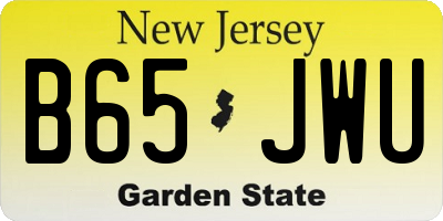 NJ license plate B65JWU