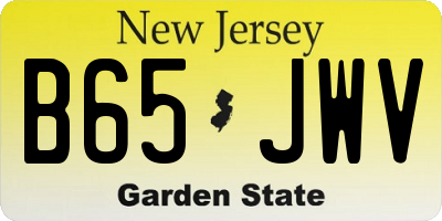 NJ license plate B65JWV