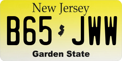 NJ license plate B65JWW