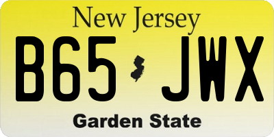 NJ license plate B65JWX