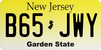 NJ license plate B65JWY