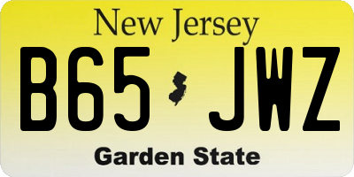 NJ license plate B65JWZ