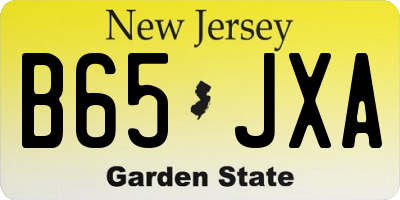 NJ license plate B65JXA