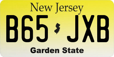 NJ license plate B65JXB