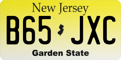 NJ license plate B65JXC