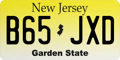 NJ license plate B65JXD