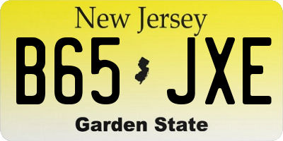NJ license plate B65JXE