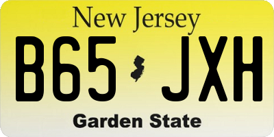 NJ license plate B65JXH