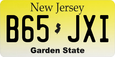 NJ license plate B65JXI