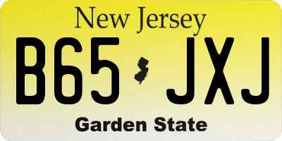 NJ license plate B65JXJ