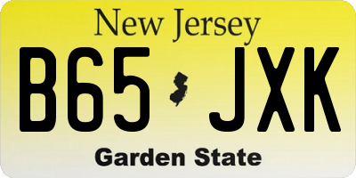 NJ license plate B65JXK