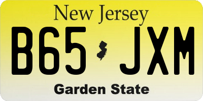 NJ license plate B65JXM