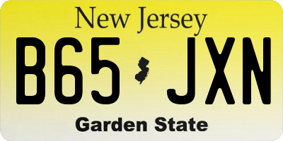 NJ license plate B65JXN