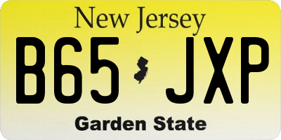 NJ license plate B65JXP