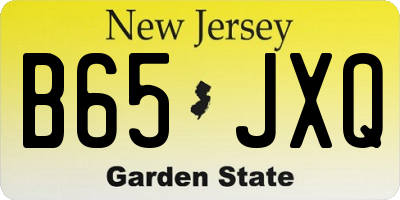 NJ license plate B65JXQ